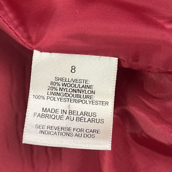 Vintage Talbots Red Wool Blend Coat Size 8 Overcoat Peacoat Patch pockets Lined - Picture 13 of 13